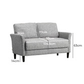 Studio Home Light Grey 2 Seater Classic Sofa