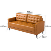 Studio Home Humphrey Faux Leather 3 Seater Sofa