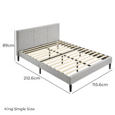 Studio Home Light Grey Laybell Fabric Bed with Headboard