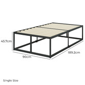 Studio Home Black Pilato H45cm Steel Bed Base