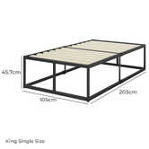 Studio Home Black Pilato H45cm Steel Bed Base