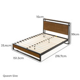 Studio Home Natural Venkata Bed with USB Port