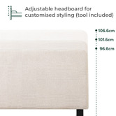 Studio Home Beige Pauline Upholstered Bed Frame with Drawers