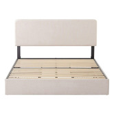 Studio Home Beige Pauline Upholstered Bed Frame with Drawers
