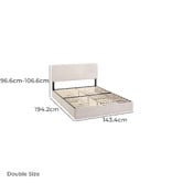 Studio Home Beige Pauline Upholstered Bed Frame with Drawers