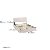Studio Home Beige Pauline Upholstered Bed Frame with Drawers