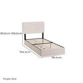 Studio Home Beige Pauline Upholstered Bed Frame with Drawers
