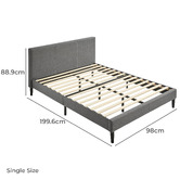 Studio Home Charcoal Laybell Fabric Bed with Headboard