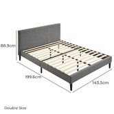 Studio Home Charcoal Laybell Fabric Bed with Headboard