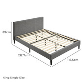 Studio Home Charcoal Laybell Fabric Bed with Headboard