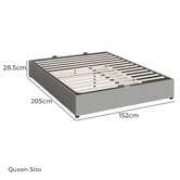 Studio Home Light Grey Jaliyah Upholstered Gas Lift Bed Base