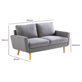 Studio Home Light Grey 2 Seater Classic Sofa