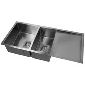 Swedia Dromma 1000mm 1 &amp; &frac12;  Stainless Steel Kitchen Sink with Right Drainer