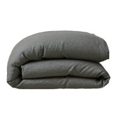 Weave Charcoal Ravello French Linen Quilt Cover