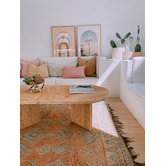 Palm Cove Living Natural Cuba Rattan Inlay Coffee Table