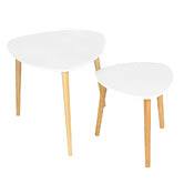 York street 2 Piece White Aurora Side Table Set