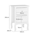 York street Viktor 2 Drawer Bedside Table