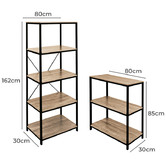 York street 2 Piece Rome Industrial Bookshelves Set