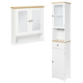 York street 2 Piece Auston Tall Cupboard &amp; Wall Cabinet Set