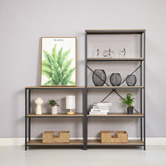 York street 2 Piece Rome Industrial Bookshelves Set