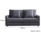 York street Jacob 2 Seater Upholstered Sofa Bed