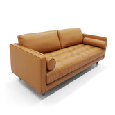 York street Leon 3 Seater Faux Leather Sofa