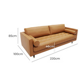 York street Leon 3 Seater Faux Leather Sofa