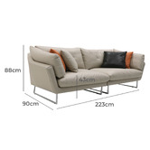 York street Camus 3 Seater Upholstered Sofa