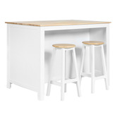 York street 2 Seater Aldrich Kitchen Island &amp; Stool Set