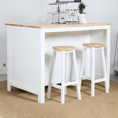 York street 2 Seater Aldrich Kitchen Island &amp; Stool Set