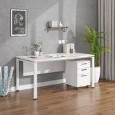 York street 2 Piece Alexie Computer Desk &amp; Mobile Pedestal Set