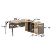 York street Allen L-Shaped Executive Desk