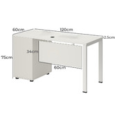 York street Alexie 2 Drawer Computer Desk