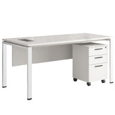 York street 2 Piece Alexie Computer Desk &amp; Mobile Pedestal Set