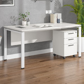 York street 2 Piece Alexie Computer Desk &amp; Mobile Pedestal Set