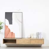 York street Ashca Wall-Mounted Rattan Entertainment Unit