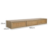 York street Ashca Wall-Mounted Rattan Entertainment Unit
