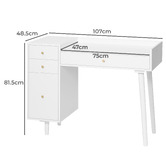 York street Elmer 4 Drawer Pine Wood Study Desk