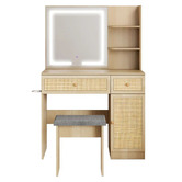 York street 2 Piece Luna Dressing Table &amp; Stool Set