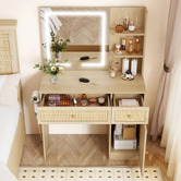York street 2 Piece Luna Dressing Table &amp; Stool Set