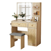 York street 2 Piece Luna Dressing Table &amp; Stool Set