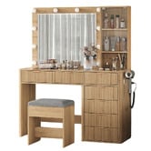 York street 2 Piece Linea Dressing Table &amp; Stool Set