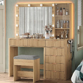 York street 2 Piece Linea Dressing Table &amp; Stool Set