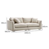 York street Vera 3 Seater Upholstered Sofa