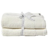 La Abode Snow Luna 100% Cotton Herringbone Bath Towels