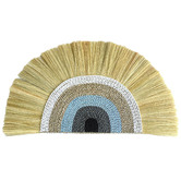 La Abode Blue Rainbow Rayung &amp; Seagrass Wall Hanging