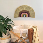 La Abode Blue Rainbow Rayung &amp; Seagrass Wall Hanging
