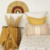 La Abode Pink Rainbow Rayung &amp; Seagrass Wall Hanging