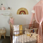 La Abode Pink Rainbow Rayung &amp; Seagrass Wall Hanging