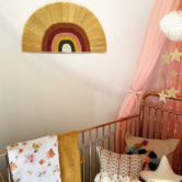 La Abode Pink Rainbow Rayung &amp; Seagrass Wall Hanging